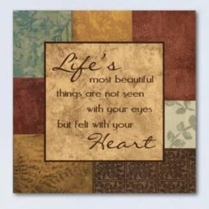 Canvas box wall art “Life’s most beautiful thing…” 11.5 x 11x 1.7”